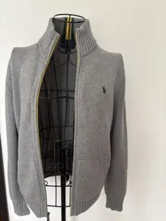 Ralph Lauren グレー ジップアップニット