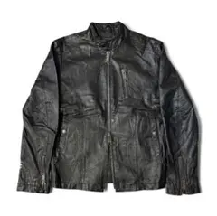 00s archive double zip leather jacket
