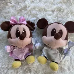ディズニーベビー　ミッキー＆ミニーペアぬいぐるみエンジェル