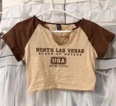ノースラスベガス クロップドTシャツ Y2K グランジ 古着系