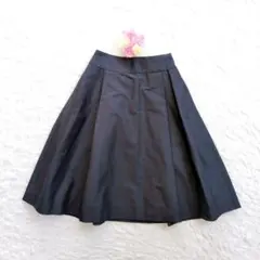 【美品】FOXEY　シルク100%フレアワンピース　プリーツ　ネイビー