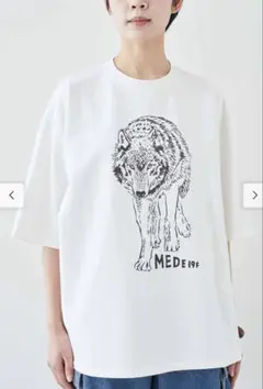MEDE19F プリントTシャツ オオカミ