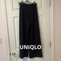 UNIQLO ブラック ワイドパンツ ゴムウエスト