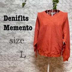 【k21】【Deniflts Memento】ライトブラウン Ｖネック　【L】