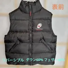 NCAAダウンベスト 黒130サイズ リバーシブル