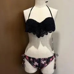 s*a様 セパレート水着 ブラック・ピンク 花柄　9Mのサムネイル