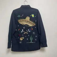 RODEO CROWNS メキシカン刺繍ダークブルー長袖シャツのサムネイル