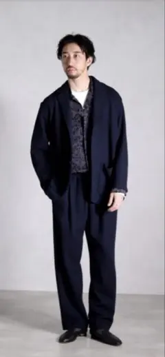 LA BOUCLE(R) ドロップショルダーシャツジャケット ウールミラノリヴのサムネイル