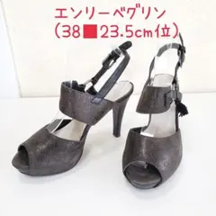 エンリーベグリン 本革 クラックレザー ストラップサンダル パンプス 23.5位のサムネイル