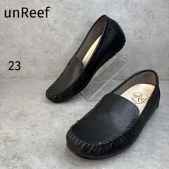 美品！unReef アンリーフ レザー ローファー モカシン スリッポン 黒