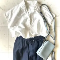 ブラウス フレンチスリーブ リネン