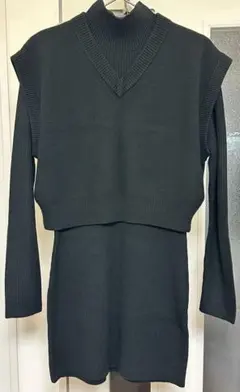 SLY ニットベスト付きセットアップワンピース ブラック サイズ2