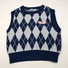 A-8 レディース　Emma mach ダイヤモンド柄 ニットベスト　M