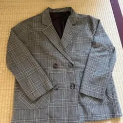 チェック柄 ダブルボタン テーラードジャケット