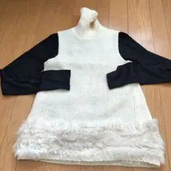 SCOTTCLUB扱いモロコバー ラビットファー タートルネック ニットベスト