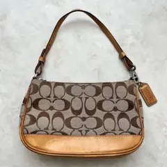 COACH アクセサリーポーチ ワンショルダー シグネチャー キャンバスレザー