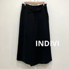 INDIVI インディヴィ ラップ風 ワイドパンツ