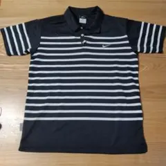 NIKE ボーダー ポロシャツ Dri-FIT サイズM ブラック ゴルフ