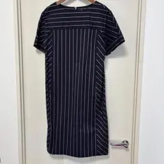 Aquascutum ストライプ 半袖 ひざ下ワンピースのサムネイル