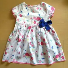 美品✩.*˚プチバトー 花柄ワンピース 81cmのサムネイル