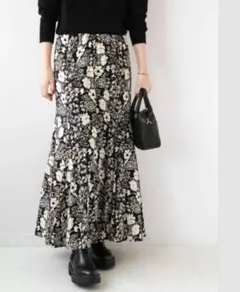 ジャーナルスタンダードレリューム　レトロフラワープリントマーメイドスカート