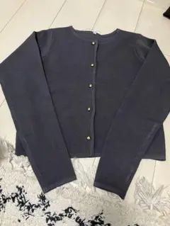 春ニット クルーネックカーディガン Sサイズ(グレー)