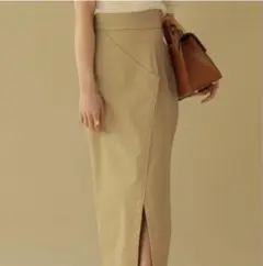 L´Or Pencil Wrap Skirt beige