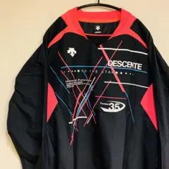 【最高デザイン！】バレーボール　長袖ピステ　デサント　黒ピンク　Mサイズ