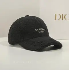 キャップ 秋冬 あったか オシャレ 帽子 ブラック ぼわ