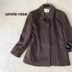 《unvie-rose》アンゴラ羊毛 ウールコート 柔らか 起毛 ダークブラウン
