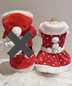 犬服 犬サンタ服 ハート柄 冬服 クリスマス犬服 3号 3S 小型犬 イベント服