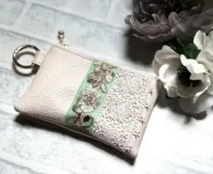 インド刺繍リボン　ちいさなポーチ