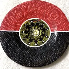 古いアボリジニ手描アート飾り皿/コアラ母子魚海亀/オーストラリア原
