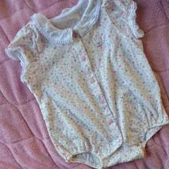 美品 ミキハウス花柄ロンパース