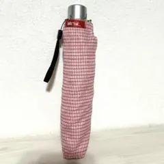 Water Front 折りたたみ傘 赤と白のチェック