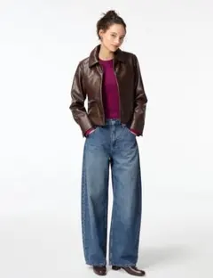 UNIQLO バギーカーブジーンズ 67BLUE 25サイズ