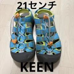 KEEN キッズサンダル 21センチ　ブルー/イエロー　箱無し