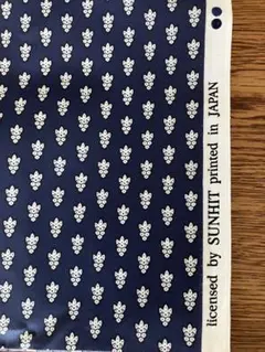 ソレイアード シーチングラミネート生地　ネイビー