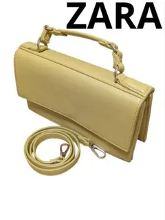 ZARA イエロー フラップショルダーバッグ