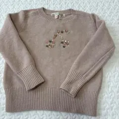 ボンポワン♡さくらんぼ刺繍 ニット セーター ホワイト - メルカリ