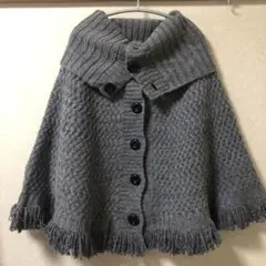 ウール　ポンチョ