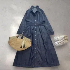 L'armoire de luxeインディゴ　デニムシャツワンピース　ロング