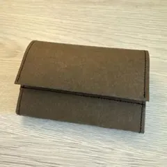 ハンドメイド 耐水性クラフト紙 ミニ財布 コンパクト財布 ブラウン