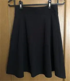 フレアスカート 裏地付き 黒 ブラック 秋冬