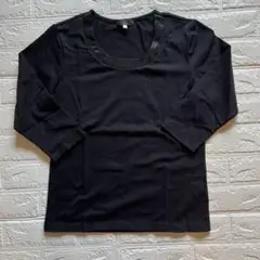 新品タグ無し　BASIQUES de VILLE 黒 カットソー L 七分袖