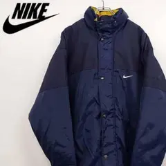 【90s 古着】ナイキ NIKE 刺繍 ナイロンジャケット ネイビー L