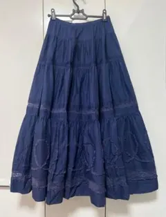PINK HOUSEピンクハウス 花柄 リボンフリル フレアスカート黒 y2k PINK HOUSEピンクハウス 花柄 リボンフリル フレアスカート黒 y2k