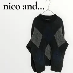 nico and… ニコアンド　アーガイルニット　M メンズ