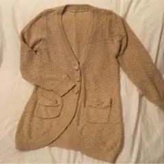 earth music&ecology ベージュピンク セミロングカーディガン