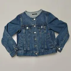 美品 イング INGNI ノーカラーデニムジャケット　Mサイズ